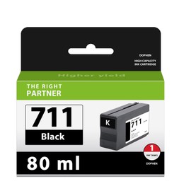 711 80-ml Black Ink Cartridge (1-Pack) : Doen Compatible 711 Ink Cartridge Replacement for HP DesignJet T530, T525, T520, T130, T125, T120 & T100 Large Format Plotter Printer, CZ133A