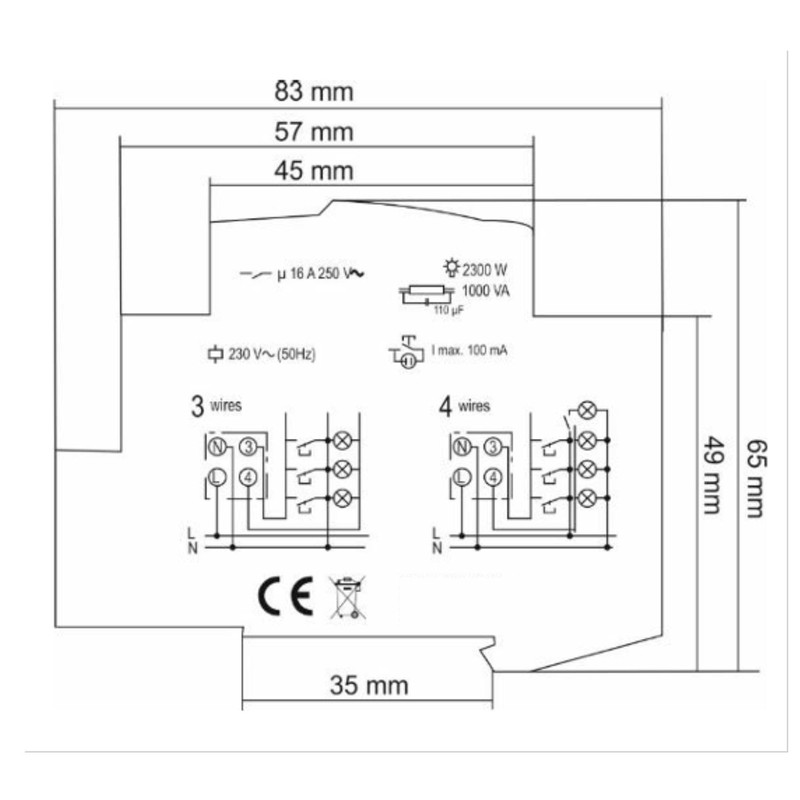 Miratic Staircase Automatic 230 V Staircase Timer Switch DIN Rail