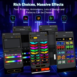 2 pcs 6.81 * 2.75in Programmable LED Devil Eyes for Windshield, Flexible Soft Screen Sign, Bluetooth APP Control for Car Windows