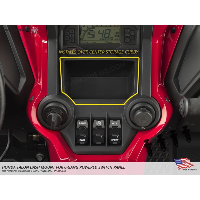 Crossroads 3D Dash Mount Compatible with Auxbeam 6-Gang Switch Panel