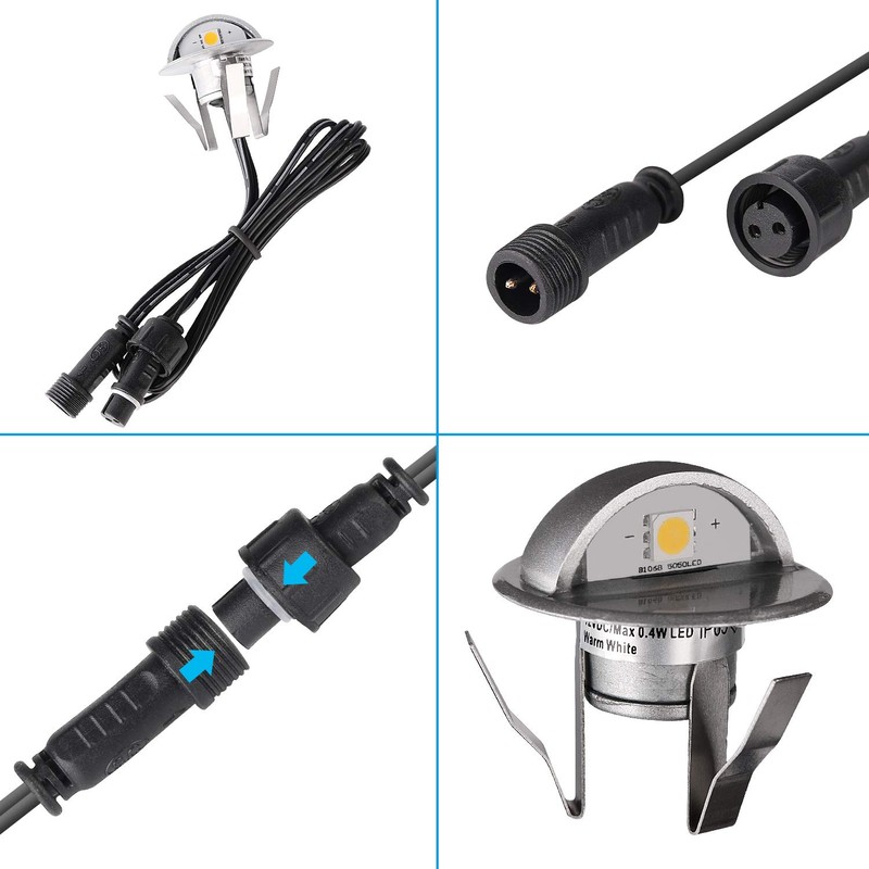 YZGWZLD LED Deck Lights Kit,12 Pack Low Voltage Φ1.38 IP67