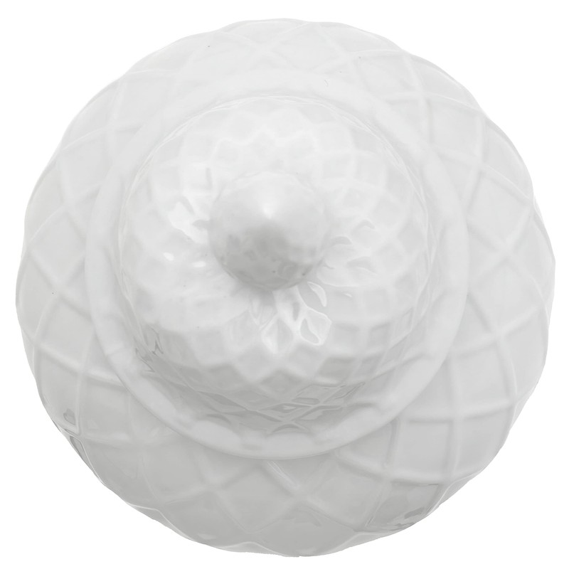 Red Lantern 19.5" Diamond Pattern White Temple Jar