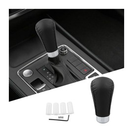 Norkmdi Car Shift Knob, Leather Weighted Manual Gear Shifter Knob with 4PCS Adapters M8 M10 M11 M12, Automotive Gear Lever Stick Shifting Handle, Universal for Sedans Trucks SUVs (Black)