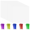 Cinvo 120 Pcs Clear Cellophane Sheets with Colorful Twist Ties