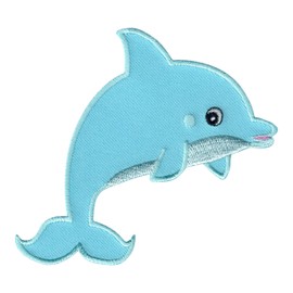 PatchMommy Dolphin dolphin patch, iron-on appliqué for clothing, jeans, jackets, children, baby