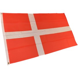 NWFlags Denmark Flag 5ft x 3ft 75d Premium Polyester Suitable For Flagpoles | Strong Polyester 5x3 foot material Danish flag with Eyelets