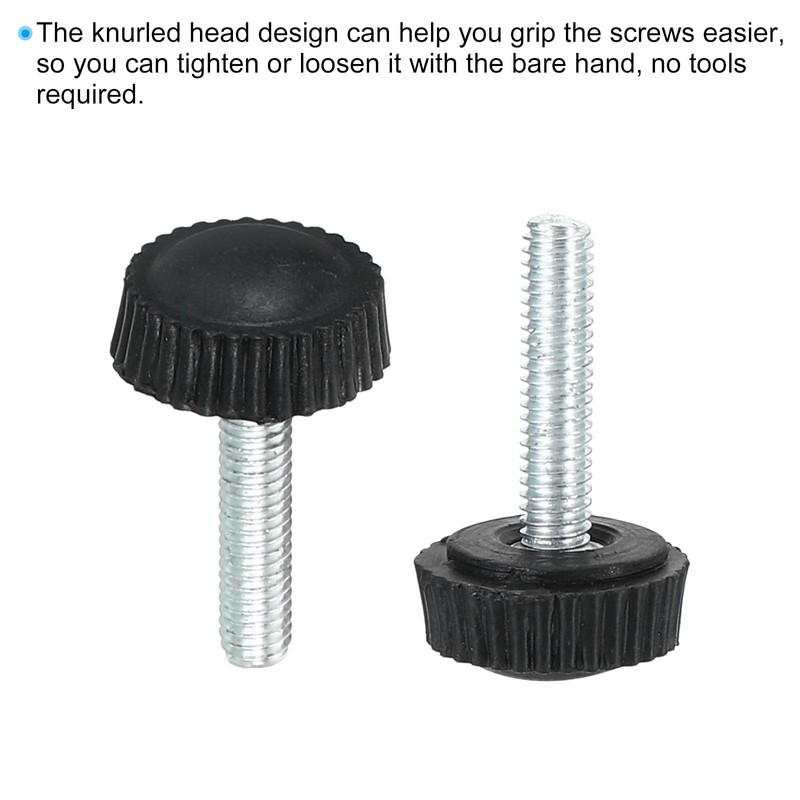 PATIKIL M4x18 mm Knurled Thumb Screws 30pcs Male Thread Round