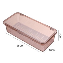 Bandeja Transparente para Cubiertos con Tapa, Organizador de Cubiertos Utensilios para Maquillaje Cajones Soporte de Vajilla para Cocina Jardín o Pícnic (rosa)