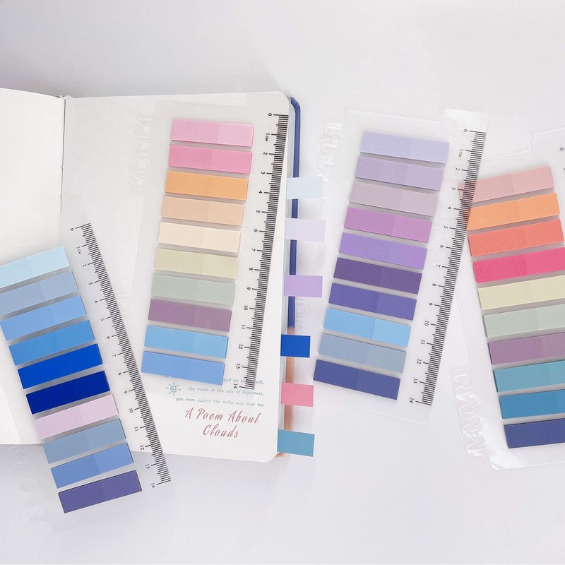 Potanro 800 Pcs Sticky Index Tabs, 4 Sheets Strip Index