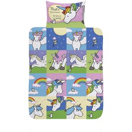 dreamtex That's Not My Unicorn Duvet Cover Pillowcase Bedding Set suitable for Junior, Toddler And Cot bed