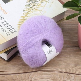 Soft Yarn, Multi Color Long Warm Mohair Fuzzy Knitting Comfortable Crochet Long Wool Yarn Bulk Starter Kit Great for Baby Garments Scarves Hats and Craft Projects(Purple)
