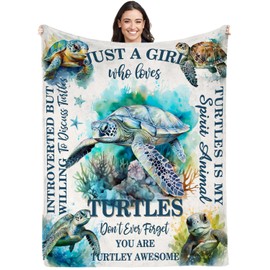 Lussues Nee Turtle Blanket for Turtle Lover,Throw Blanket Flannel 50 * 60in