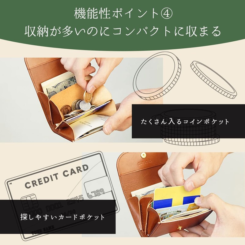 Corocul Mini Wallet, Genuine Leather, Ombre Dye, Doesn’t Fold Bills