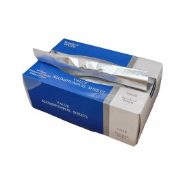 DHG PROFESSIONAL 500 Count Aluminum Foil Pre Cut Food Wrap Sheets Pop Up Dispenser 9x10.75 Inches