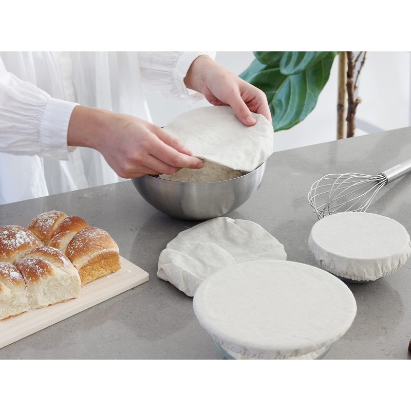 Reusable Fabric Bowl Covers for Bread Proofing - Washable, Dye-free,