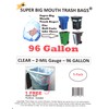 96 Gallon CLEAR Super Big Mouth Trash Bags - 2-MIL