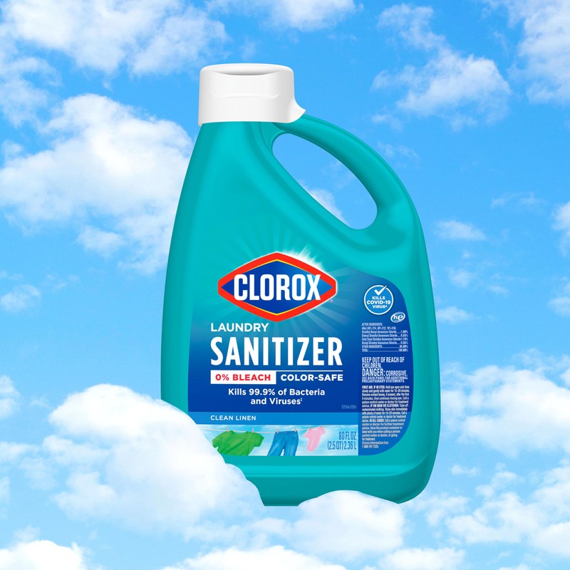 Clorox Laundry Sanitizer, 0% Bleach, Color Safe, Clean Linen, 42