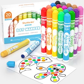 Shuttle Art Dot Markers, 20 Colors Washable Markers for Toddlers,Bingo Daubers Supplies Kids Preschool Children, Non Toxic Water-Based