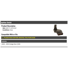Ignition Switch - Compatible with 2003-2005 Dodge Ram 2500