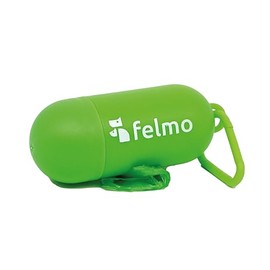 Felmo felmo Green Dog Waste Bag Holder Dispenser - Includes Two Rolls of Biodegradable, Tearproof and Leakproof Waste Bags