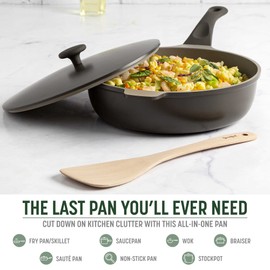 Goodful All-in-One Pan, Multilayer Nonstick, High-Performance Cast Construction, Multipurpose Design Replaces Multiple Pots and Pans, Dishwasher Safe Cookware, 11-Inch, 4.4-Quart Capacity, Graphite