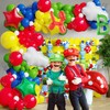 138PCS birthday decorations party supplies Red, green, blue, yellow, white.