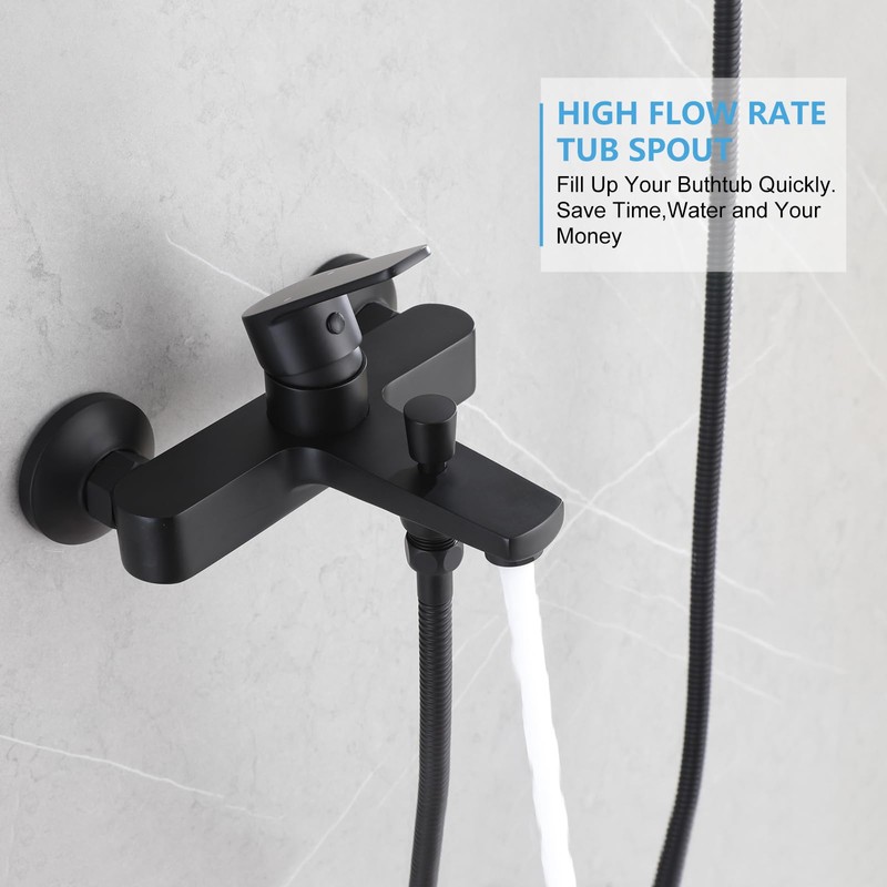 HONYI Bathtub Faucet with Sprayer, Tub Spout with Diverter Bathroom