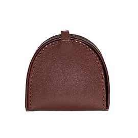 Lorenz Men's Leather Horse Shoe Shape Tray Coin Purse - Mid Brown