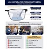 EVANLCAP Premium 2 Pack Multifocus Progressive Reading Glasses Men, Blue