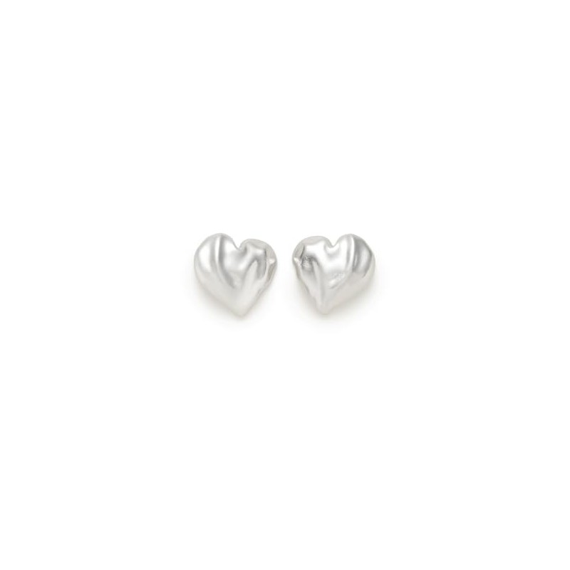 Heart Motif Earrings 09WGA245571SLVF, Metal, No Gemstone