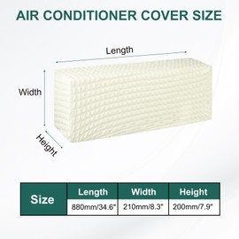 PATIKIL 34.6" Air Conditioner Cover, Indoor AC Cover Knitted Dustproof Dust Covers for Wall-Mounted Split Air Conditioners, White