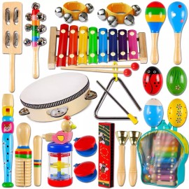 Nayumi Instrumentos Musicales Percusión De Madera Para Niños 22pcs