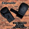Cageside Steel Carbon Boxing gloves Black on black 8oz 12oz