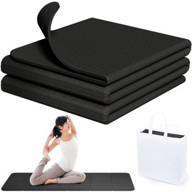 Folding Yoga Mat, 0.2 inch (6 mm) Thick, Non-slip, Lightweight, Convenient to Carry; For Training, Pilates, Stretching, Muscle Training, 72.0 x 24.0 inches (183 x 61 cm), Yogamat Beginners, Advanced