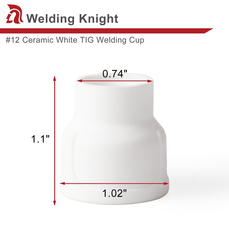 Welding Knight #12 Ceramic (Twin Pack) White TIG Welding Cups