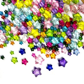 200 Pieces Acrylic Star Beads, 11/20/28mm Cute Bead, Transparent Plastic Loose Spacer Beads for Phone Charms, Keychain, Jewelry Making, DIY Crafts Supplies