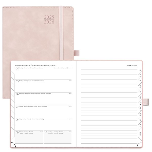 POPRUN Calendar 2025 2026, Book Calendar, Notebook (Aug.2025-Dec.2026), Approx. A5