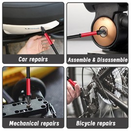 10PCS PH2 Phillips Impact Driver Bits, 6-Inch Magnetic Anti-Slip, High Torque S2 Steel, 1/4" Hex Shank Screwdriver Set for Heavy-Duty Applications (red)