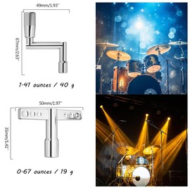 Drum Key Drummer Tuning Key with Continuous Motion Speed Standard Drum Tuner Wrench Tool Replacement Parts Accessories Metal 4 Pack
