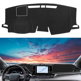 SKYLOTEC Dash Cover Custom Fit for Toyota Sienna 2021 2022 2023 2024 2025 with HUD Dashboard Mat Dash Carpet Protector