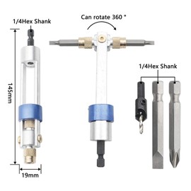 Rowiz 20Pcs Swap Drill Bit Set, Half Drill Bits High Speed Alloy Steel Head Repair Tool Kits with Portable Box Quick Change Driver Swivel Head Driving Repair Set