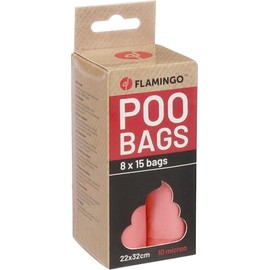 Flamingo Basic Waste Bags - Pastel Pink, Pack of 120 | Tear-resistant & Stylish for Everyday Walks!