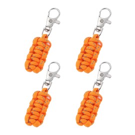 YELARXI Paracord Zipper Pulls, Reflective Polyester Zipper Pulls Woven Rope, 80 mm Length Fit for Backpack Clothing Luggage Accessories - Cylinder (4 Pack, Orange)