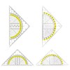 Geometry Triangle, Set of 4 Plastic Protractors, Set Squares, Drawing