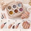 6-Piece Chrome Nail Powder Set for Manicure Art – Metallic