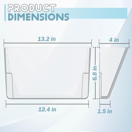 Gawerk Clear Acrylic Single Pocket, Plastic Hanging Wall Mount File Holder for Office Home (Clear, 3 Pack)