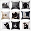 Glareshop Cat Print Linen Pillow Case Cushion Throw Cover Home