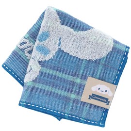 シナモンロール タオルハンカチ タータンチェック (ブルー) 婦人 レディース タオル ハンドタオル 約25cm 000838-0015-02