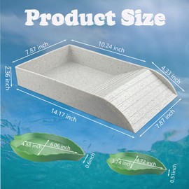 GSYUWIH Tortoise Habitat with Slopes,Turtle Habitat Set with Turtle Water Dish Food Tongs and Food Ball,Tortoise Accessories for Tortoises Turtles Lizards Bearded Dragons Frogs Other Amphibians（Grey）