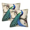 Retro Peacock Throw Pillow Cover 20x20 Inch Decorative Pillow Cases